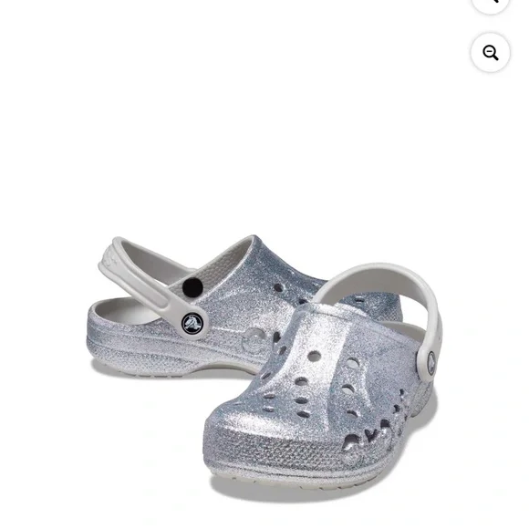 🐊 New Crocs Silver Glitter Clogs size 6 - Picture 4 of 11